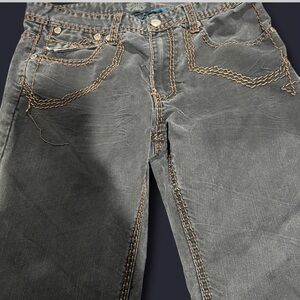 Men's Gray Jeans with Contrast Stitching